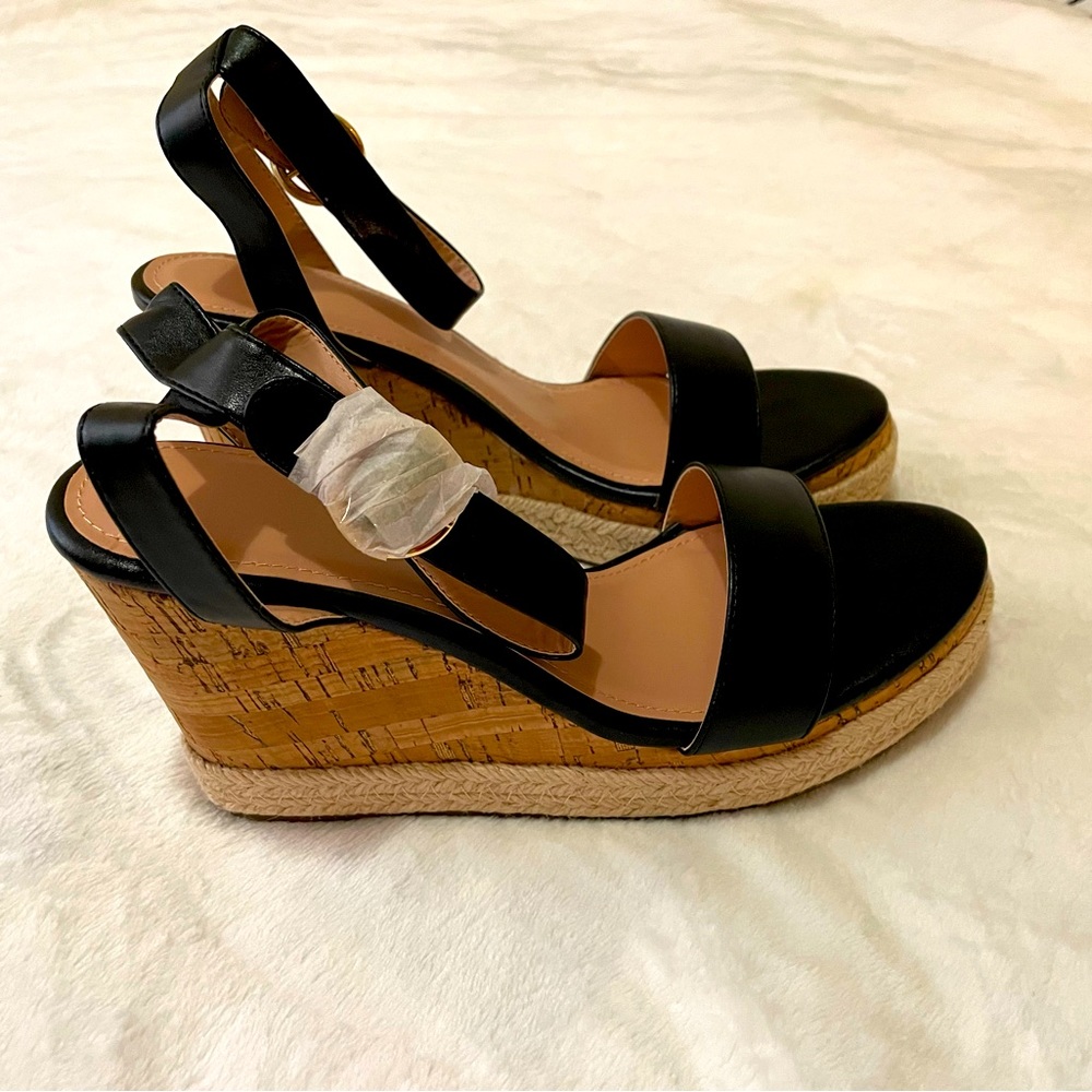 Women's Platform Espadrille Wedge Sandals Buckle Ankle Strap Round Open Toe